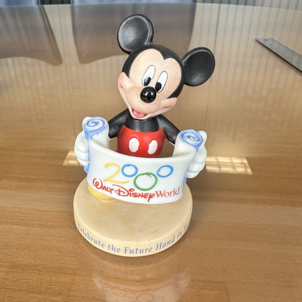 Disney World 2000 Celebrate the Future Hand in Hand Mickey Mouse Figurine 4"